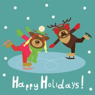 deer couple on the figured skates