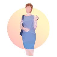 Fashion business woman in blue dress N24