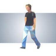 Polygonal street young guy