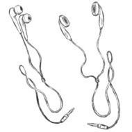 Vector Sketch Earbuds and In-ear Headphones N2