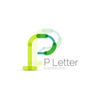 Minimal P font or letter icon design N13