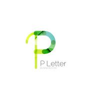 Minimal P font or letter icon design N14