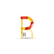 Minimal R font or letter icon design N9