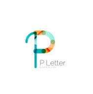 Minimal P font or letter icon design N17