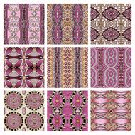 set of different seamless colored vintage geometric pattern N122