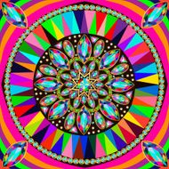 bright background with gold pattern and precious stones