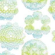 Seamless pattern Elegant lacy watercolor doilies N2