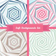 Vector vortex abstract backgrounds set in sweet pastel colors N2