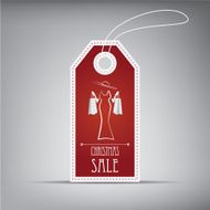Christmas sales tag with vintage elements Eps10 vector illustration