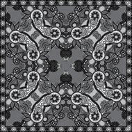 grey ornamental floral paisley bandanna N16