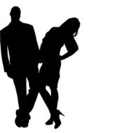 Vector silhouette of couple N50