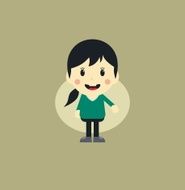 cute girl cartoon character N11