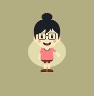 cute girl cartoon character N12