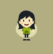 cute girl cartoon character N14