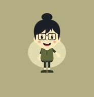 cute girl cartoon character N16