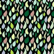 Seamless pattern with leaves on black background