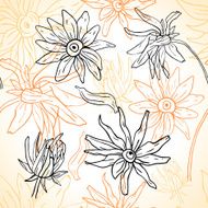 Seamless pattern with autumn flowers