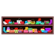 Shelf with bags and shoes