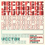 Monospace latin bold poster typefaces Vector