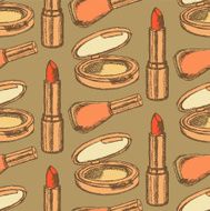 Sketch beauty equipment in vintage style N4