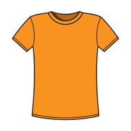 Blank yellow t-shirt template