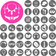 Accesories Icons set Illustration eps10