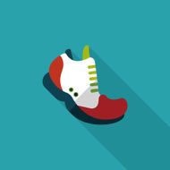 sneaker flat icon with long shadow eps10 N35