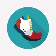 sneaker flat icon with long shadow eps10 N38
