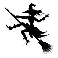 flying witch silhouette