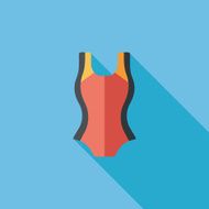 Swimming suit flat icon with long shadow N35