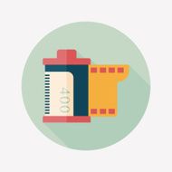 camera film flat icon with long shadow N15