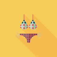 Swimming suit flat icon with long shadow N36