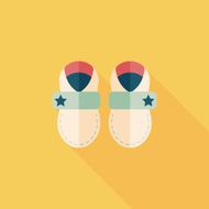 baby booties flat icon with long shadow N71