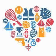 Sport Icons in Heart Shape N2