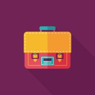briefcase school bag flat icon with long shadow eps10 N19