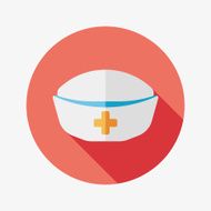 nurse hat flat icon with long shadow N8