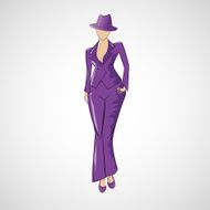 Vector sketch girl in fashion clothes eps N20