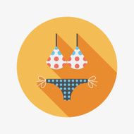 Swimming suit flat icon with long shadow N37
