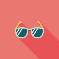 Sunglasses flat icon with long shadow N36