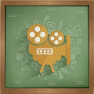 Movie design on blackboard background clean vector N2