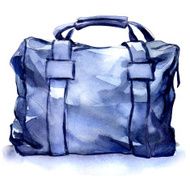 Blue travel bag on a white background