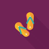 flip flop flat icon with long shadow N8