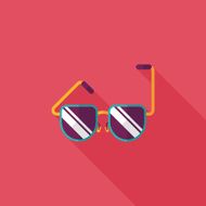 Sunglasses flat icon with long shadow N37