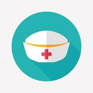 nurse hat flat icon with long shadow N9