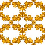 Seamless pattern with baroque ornamental floral gold elements N2