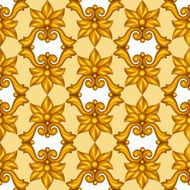 Seamless pattern with baroque ornamental floral gold elements N3