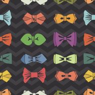 Bow tie seamless pattern Zigzag background Vector