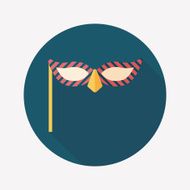 party mask flat icon with long shadow eps10 N40