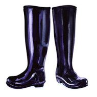 black rubber boots