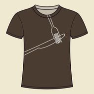Print of knife and fork T-shirt template